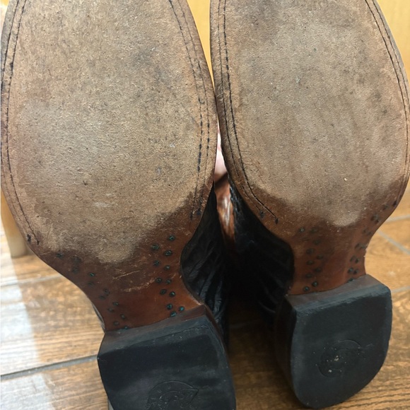 Lucchese Black and Brown Crocodile Western Boots - Picture 4 of 12